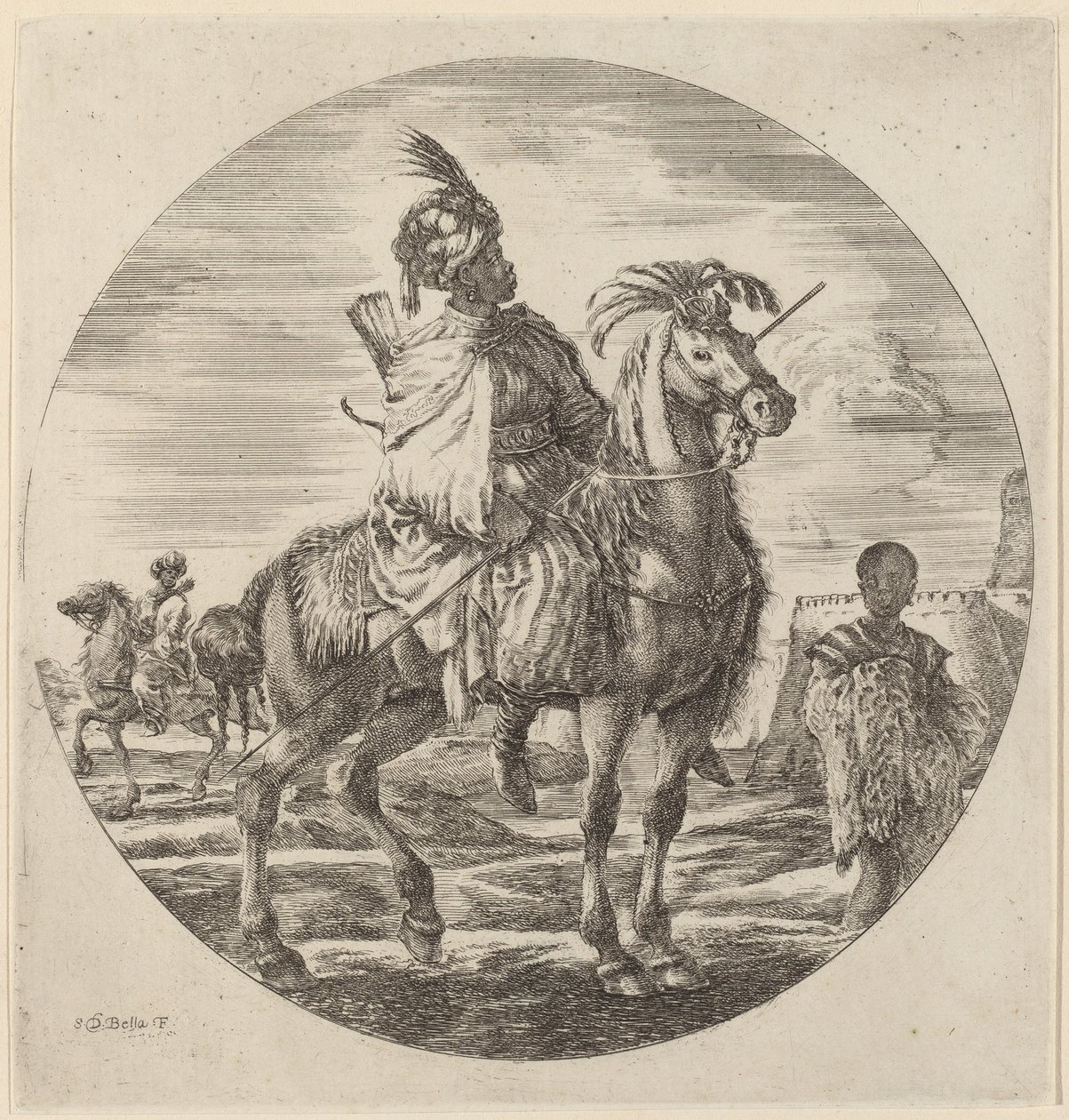 A Black Horseman by Stefano della Bella