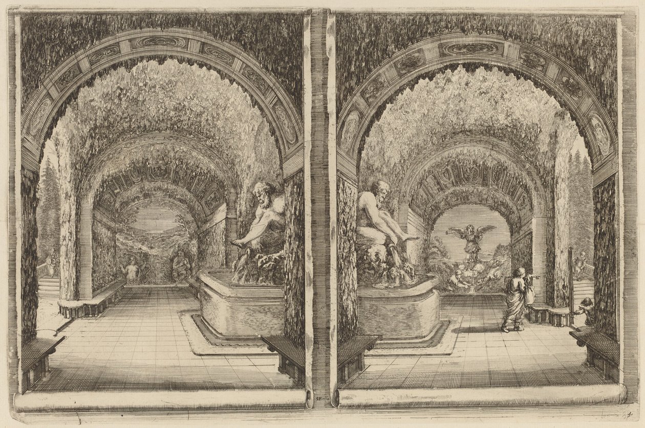 A Grotto Seen from Two Different View Points, probably 1653 by Stefano della Bella