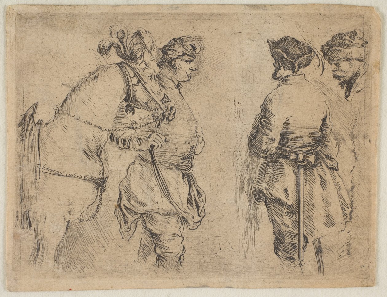 A Pole Holding a Horse by the Bridle by Stefano della Bella
