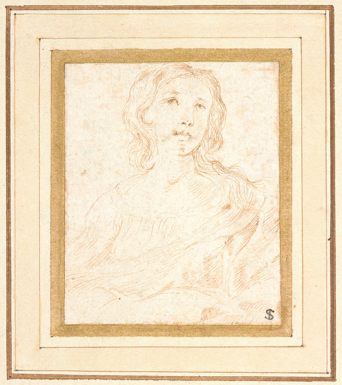 A Young Woman, Half Length by Stefano della Bella