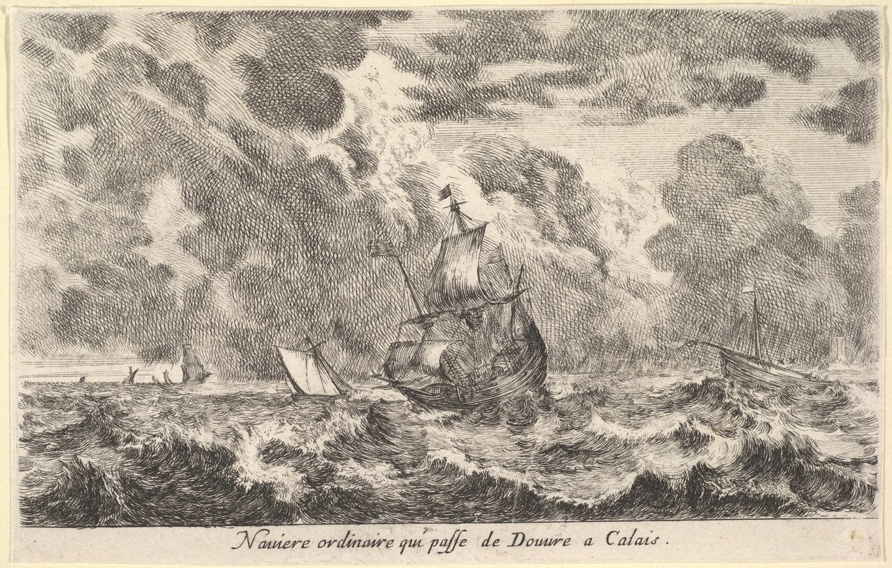 An Ordinary Ship Travelling Between Dover and Calais by Stefano della Bella