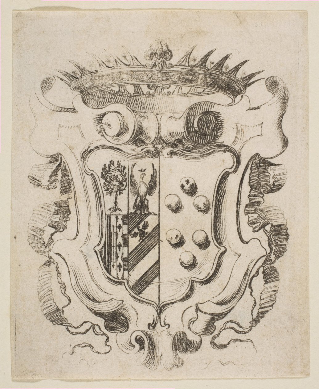 Arms of the Medici with Della Rovere by Stefano della Bella