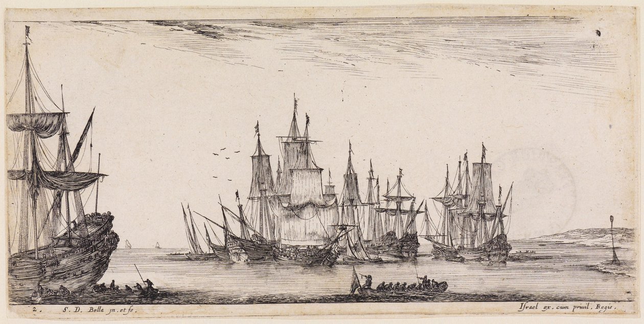 Loading of Various Ships: Various Ships at the Roadstead by Stefano della Bella