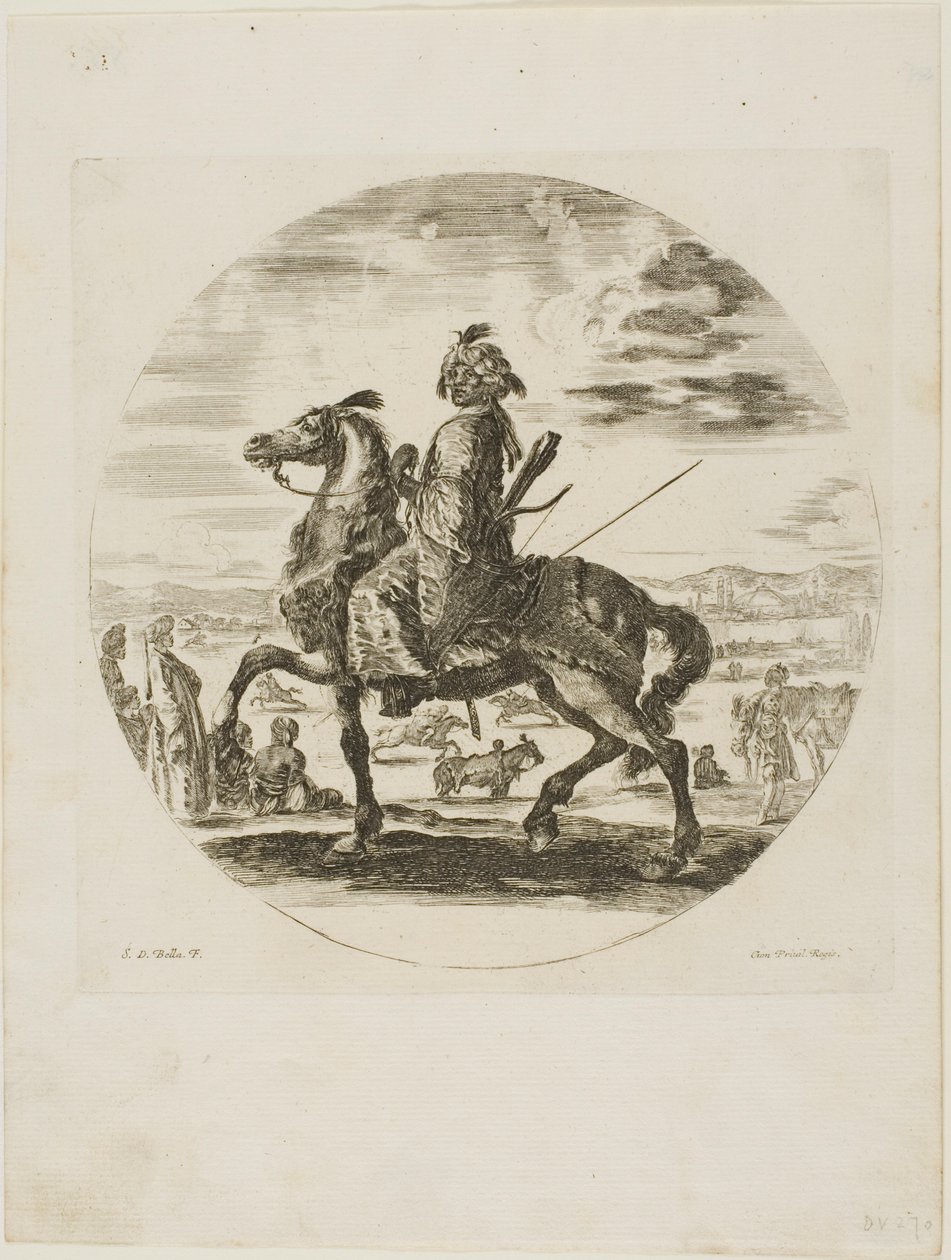 Black Horseman by Stefano della Bella