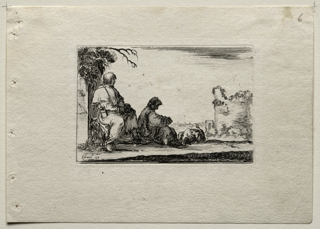 Caprices: Two Pilgrims Resting and a Peasant by Stefano della Bella