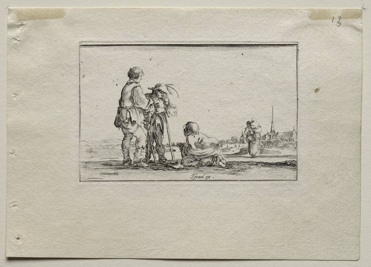 Caprices: Two Standing Beggars and a Cripple by Stefano della Bella