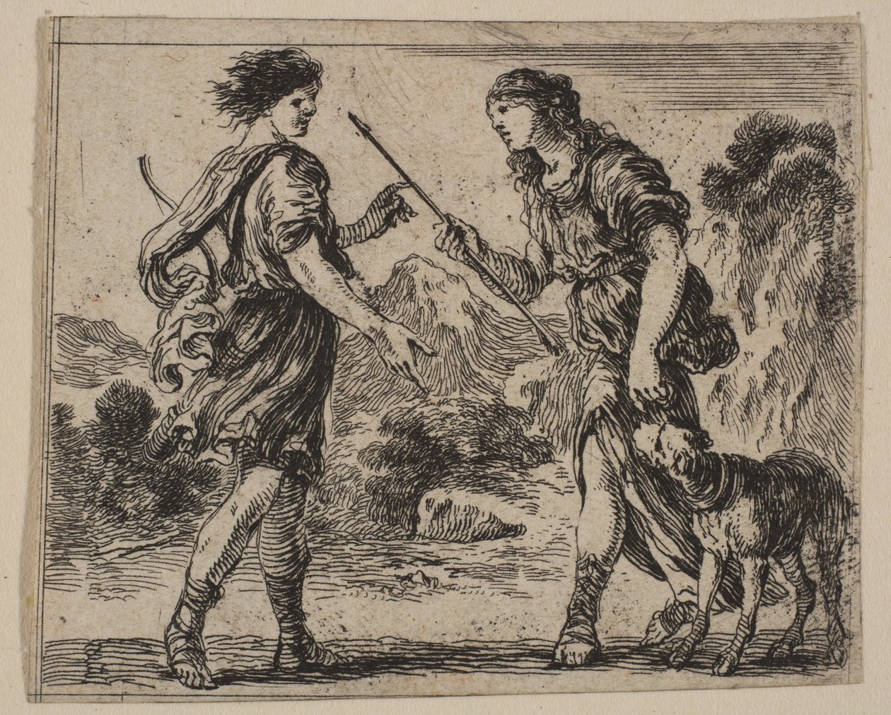 Cephalus and Procris, from Game of Mythology by Stefano della Bella