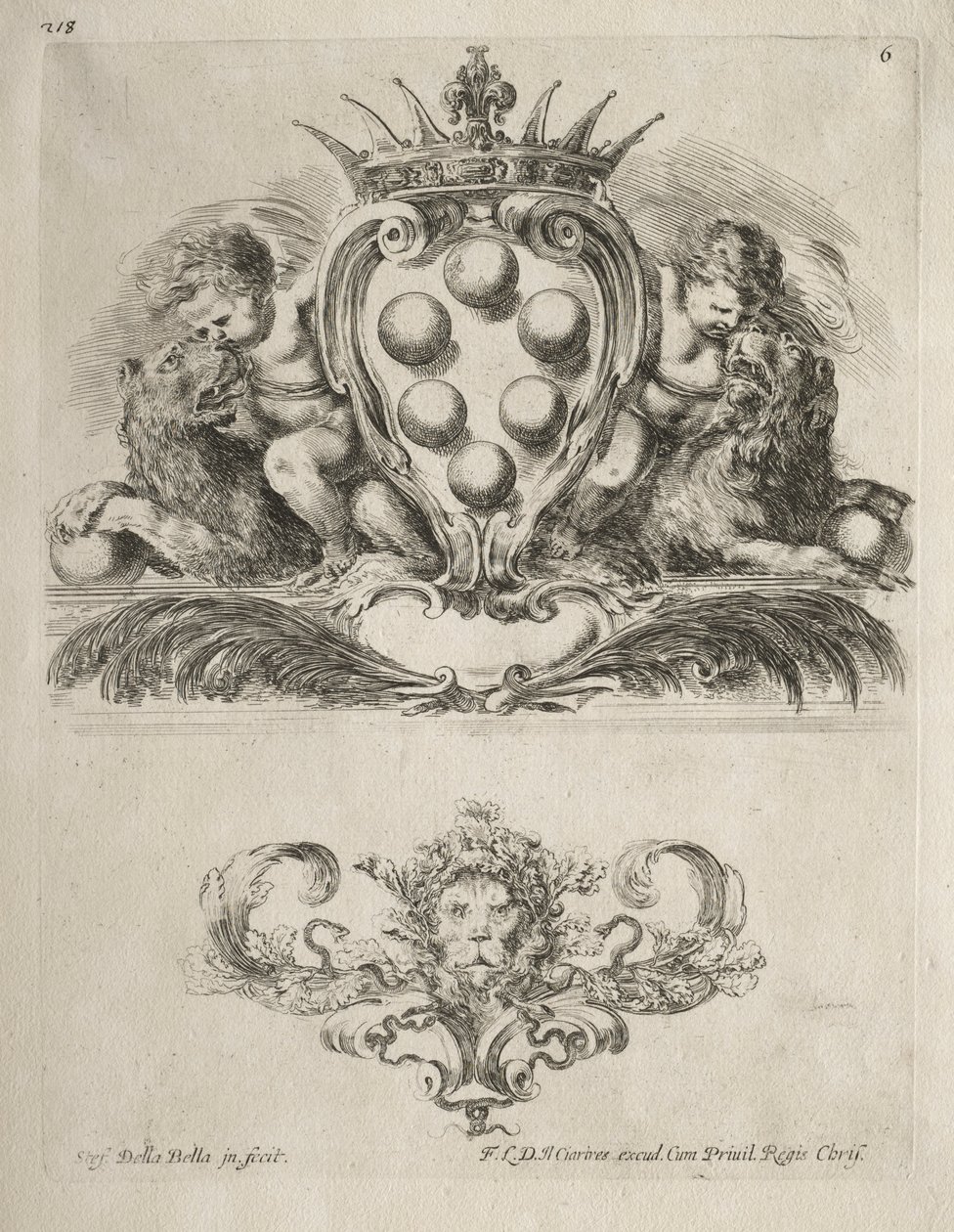 Collection of Various Caprices and New Designs of Cartouches and Ornaments: No. 6 by Stefano della Bella