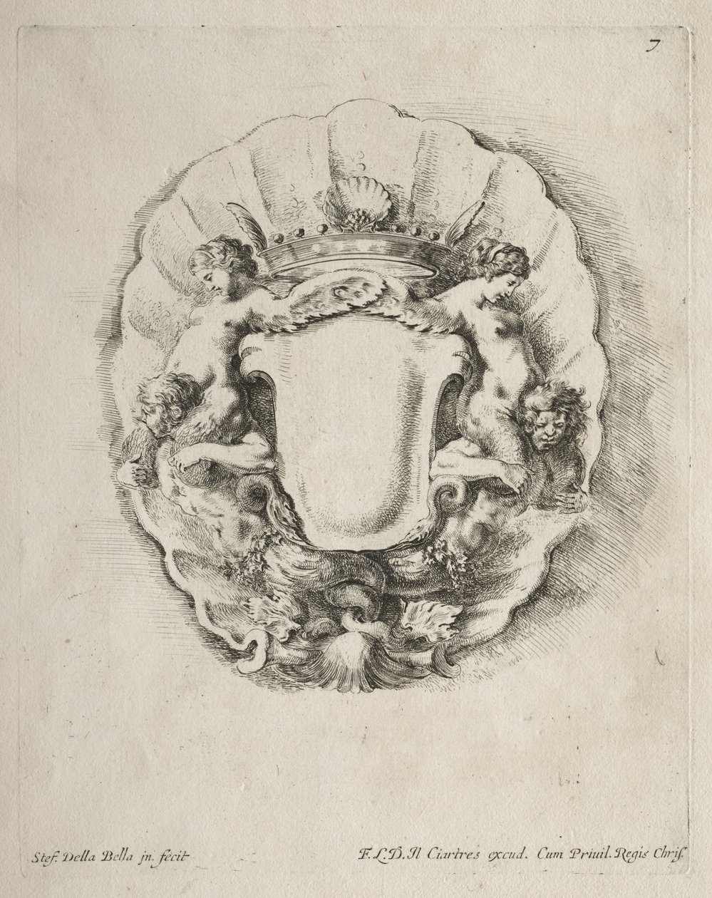 Collection of Various Caprices and New Designs of Cartouches and Ornaments: No 7 by Stefano della Bella