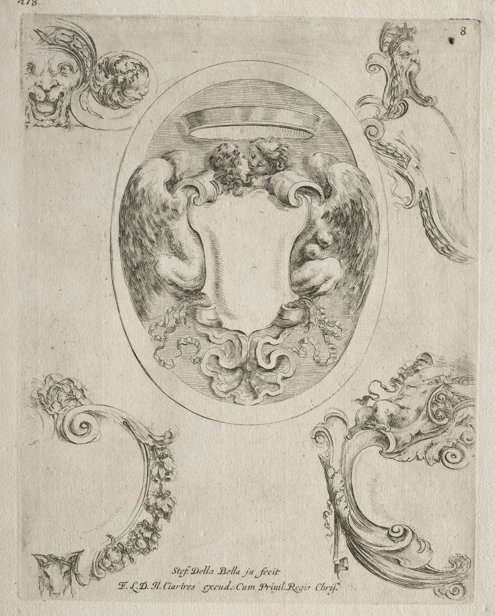 Collection of Various Caprices and New Designs of Cartouches and Ornaments: No 8 by Stefano della Bella