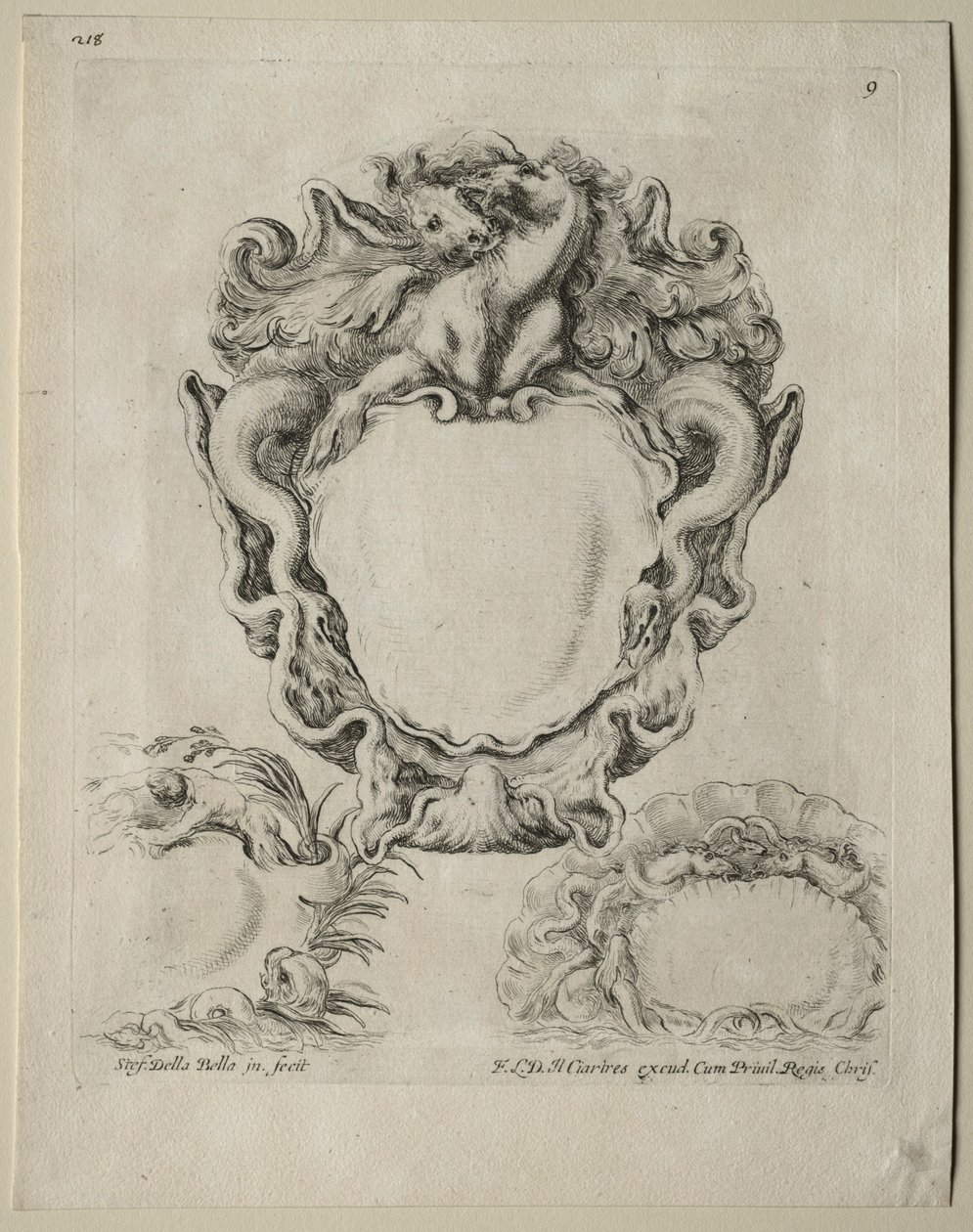 Collection of Various Caprices and New Designs of Cartouches and Ornaments: No. 9 by Stefano della Bella