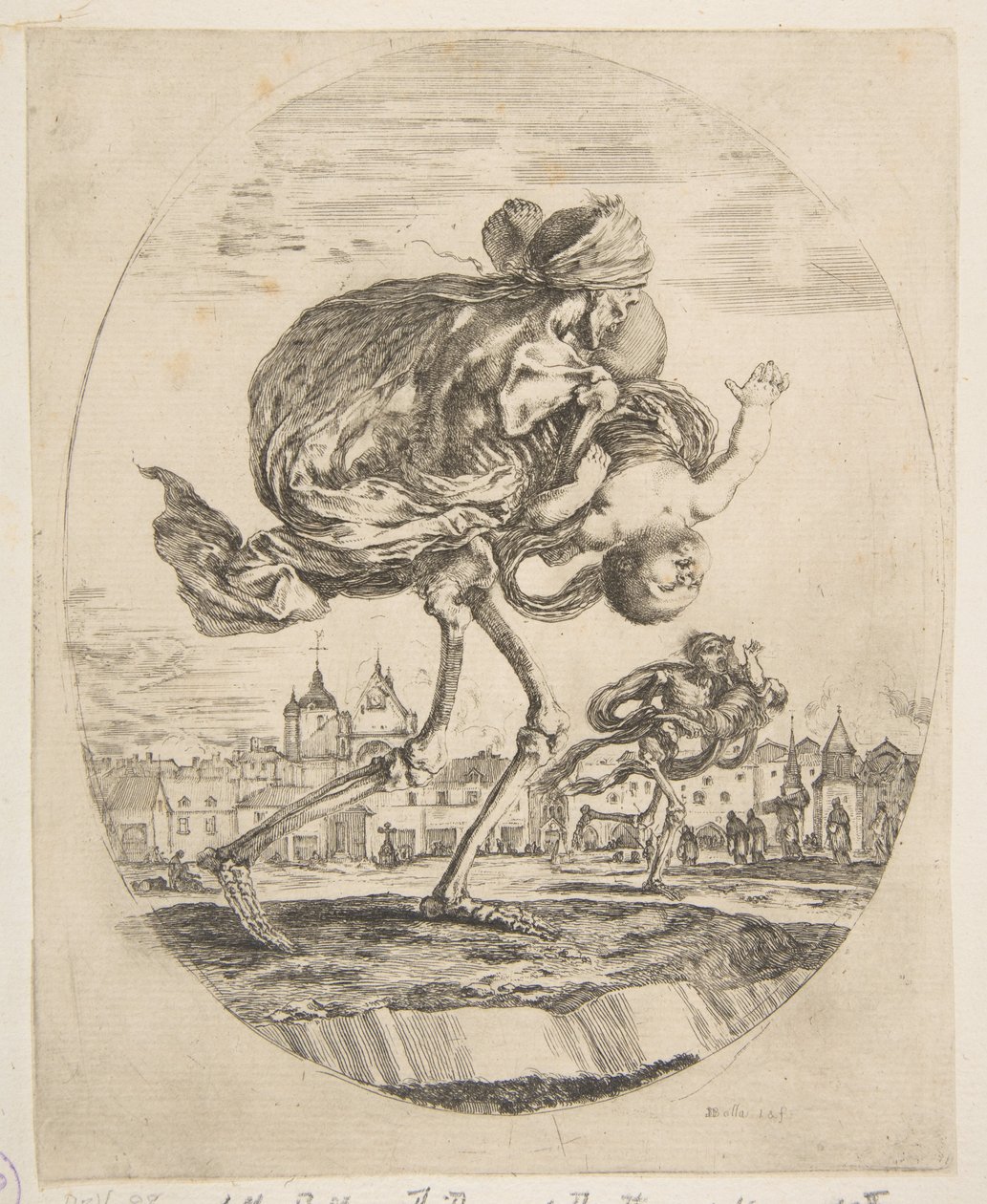 Death Carrying an Infant, from The Five Deaths by Stefano della Bella