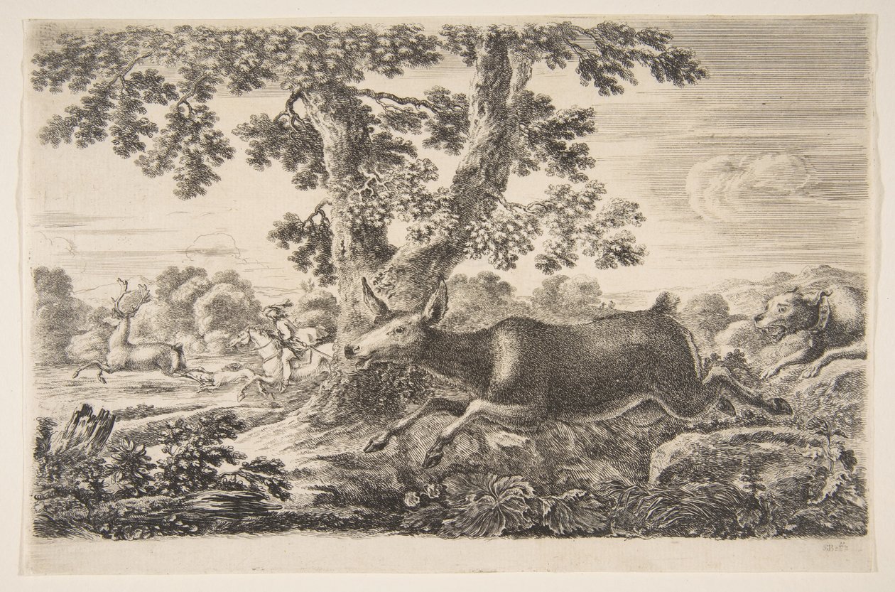 Deer Hunt, from Animal Hunts (Chasses à Différents Animaux) by Stefano della Bella