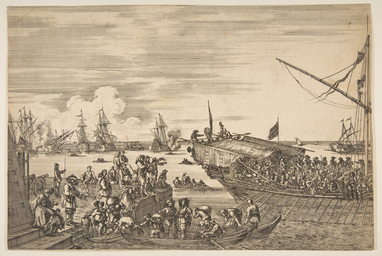 Departure of a Galley at the Port of Livorno, from Views of the Port of Livorno by Stefano della Bella