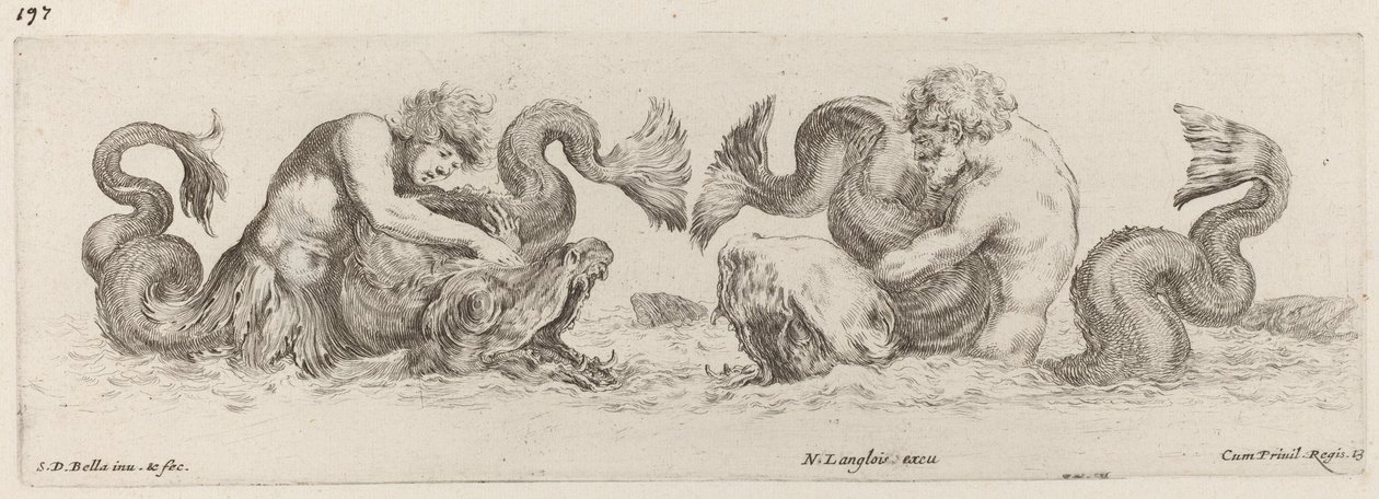 Dolphins and Tritons by Stefano della Bella