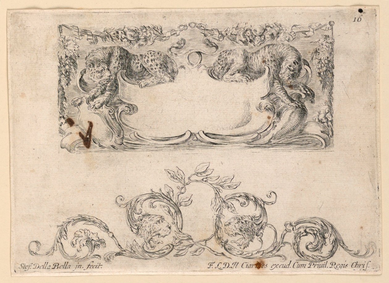 Escutcheon, Rinceaux, No. 16 from 