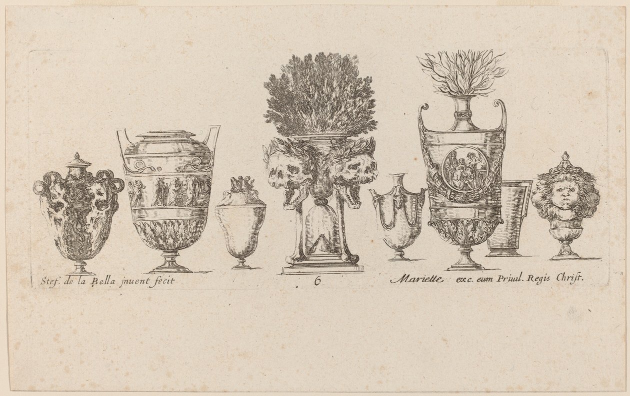 Fantastic Vases, probably 1646 by Stefano della Bella