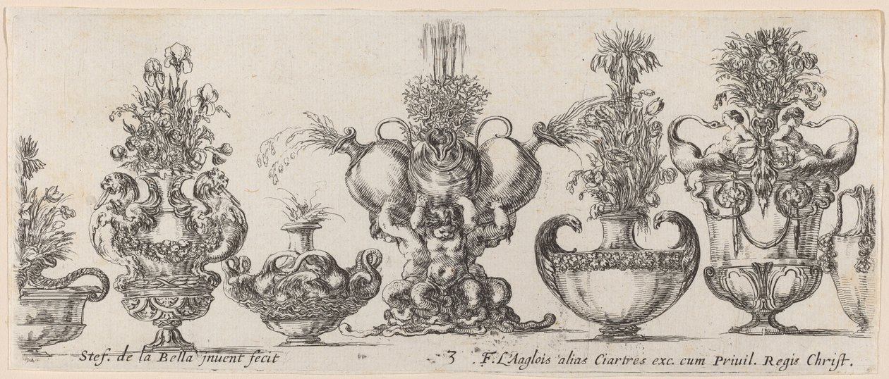 Fantastic Vases, probably 1646 by Stefano della Bella