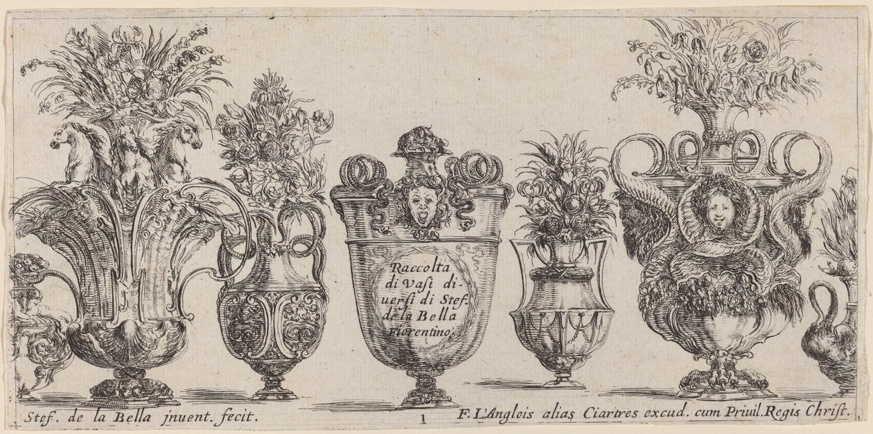 Fantastic Vases, probably 1646 by Stefano della Bella