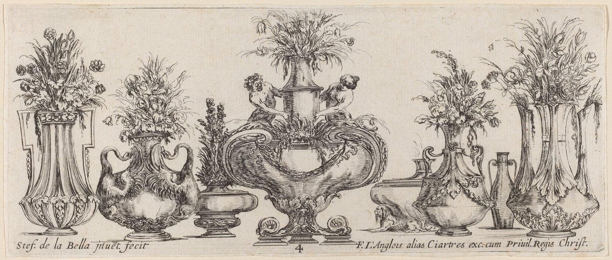 Fantastic Vases, probably 1646 by Stefano della Bella
