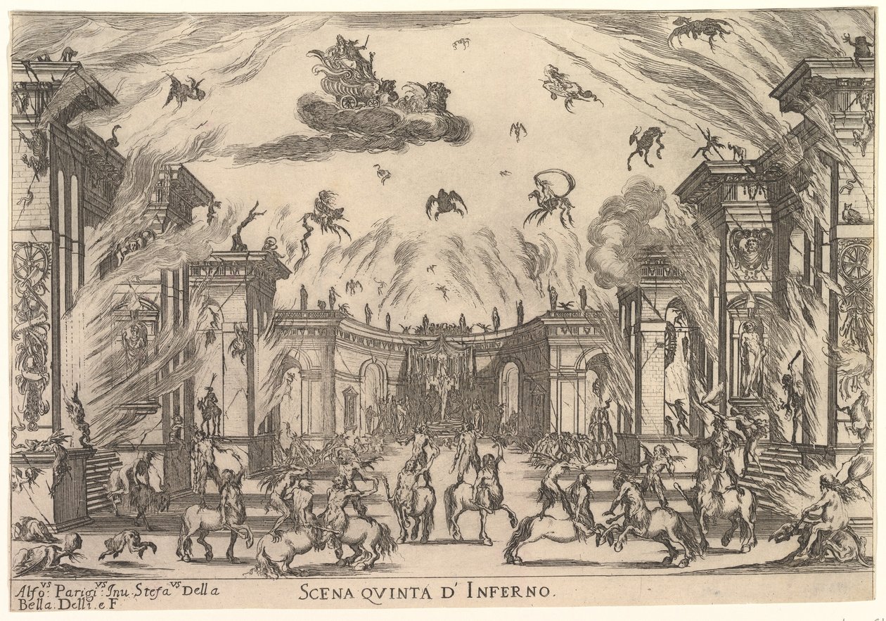 Fifth scene, the Inferno, from "The Marriage of the Gods" (Le nozze degli Dei) by Stefano della Bella