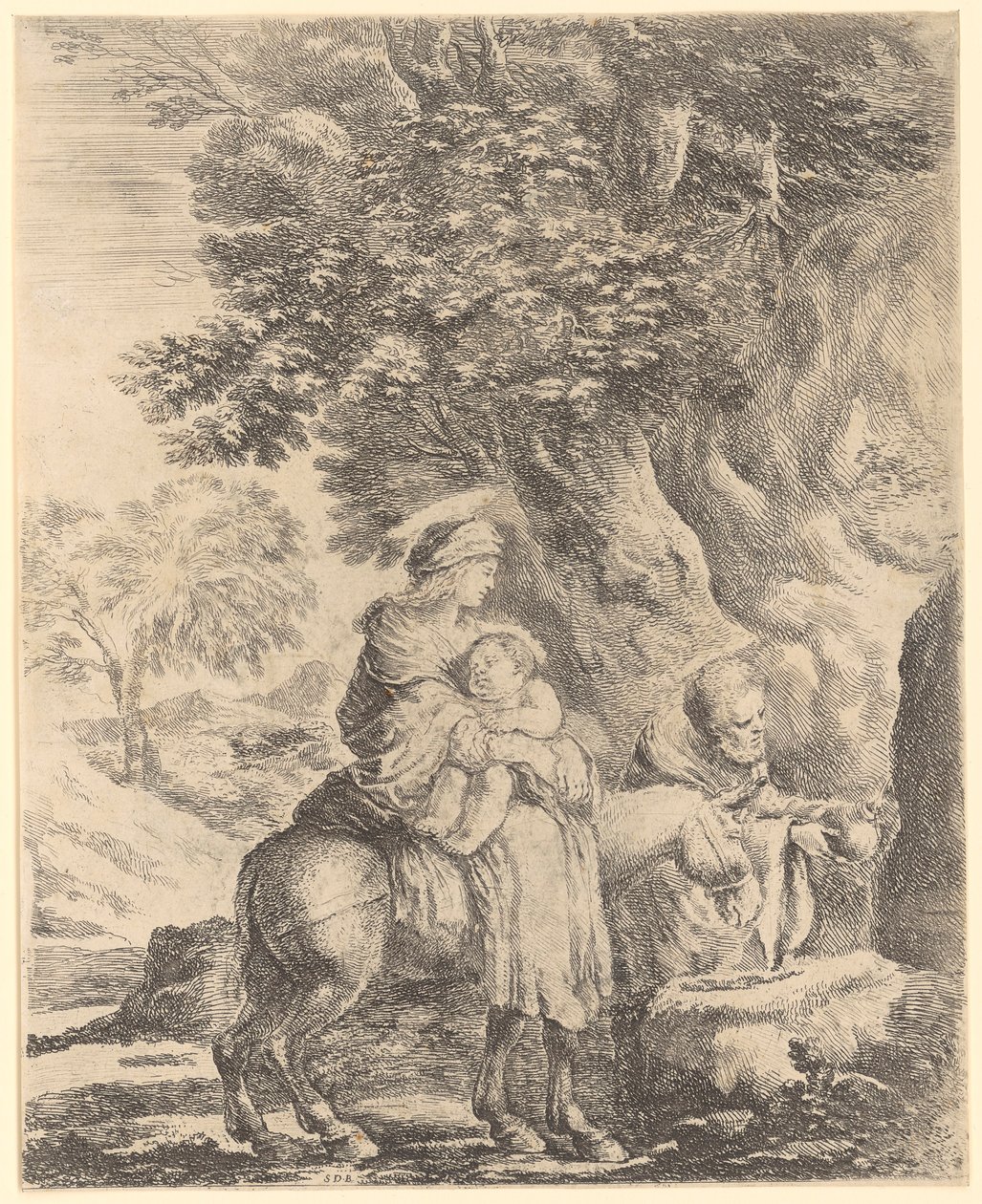 Flight into Egypt by Stefano della Bella