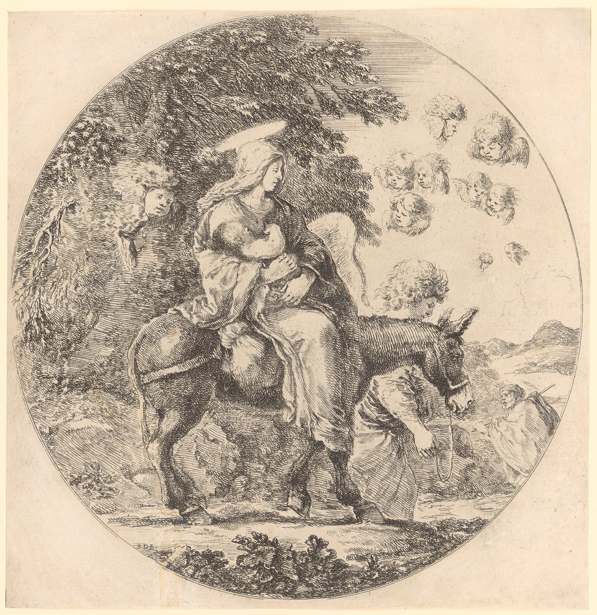 Flight into Egypt by Stefano della Bella