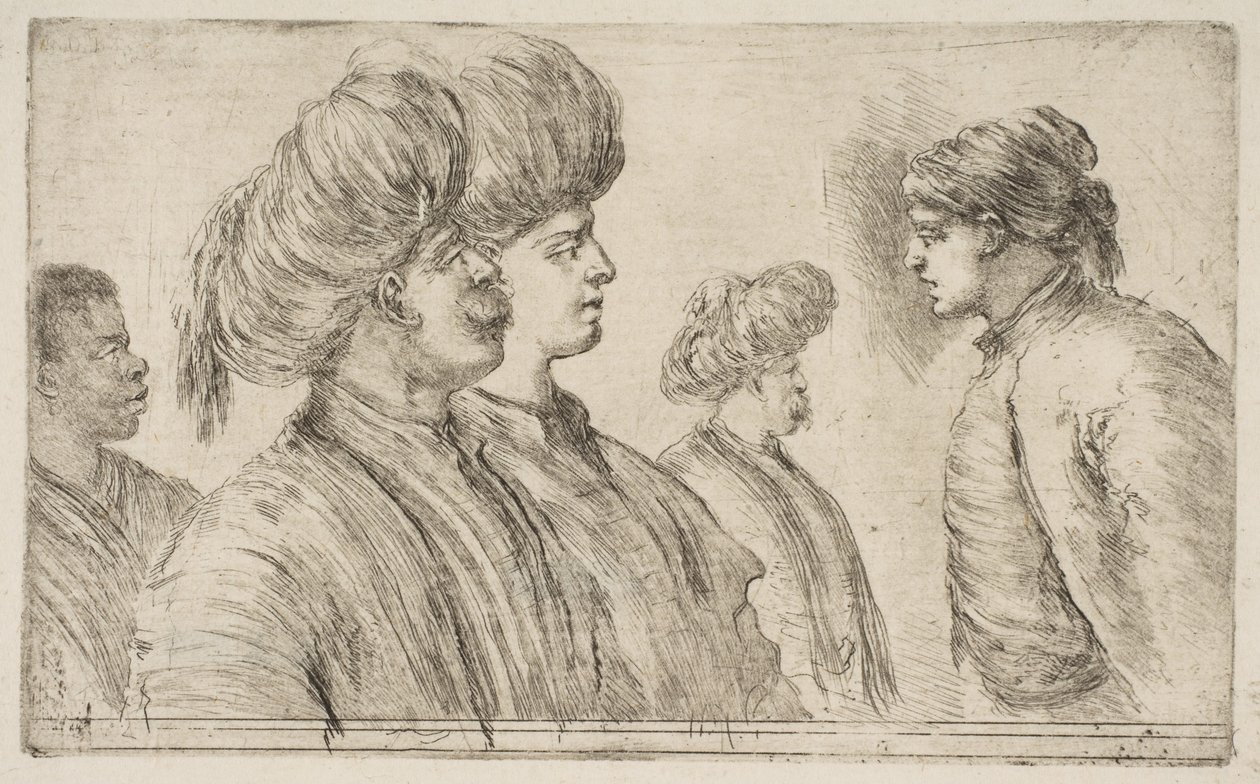 Four Turks and a Black Man by Stefano della Bella