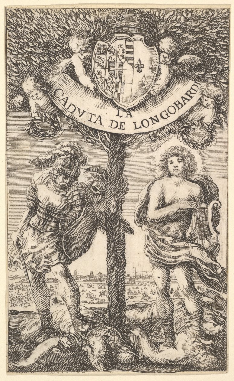 Frontispiece for The Fall of Longobardi, poems by Sigismond B... by Stefano della Bella