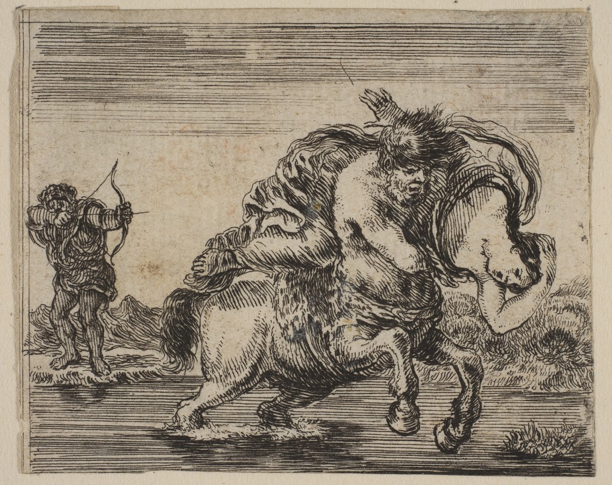 Hercules and Deianira, from Game of Mythology by Stefano della Bella