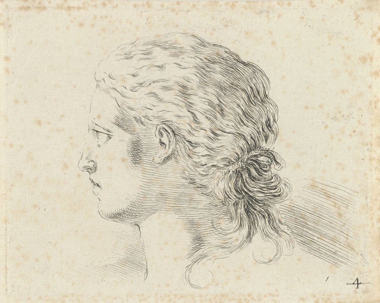 Head of a Woman, in Profile to the Left by Stefano della Bella