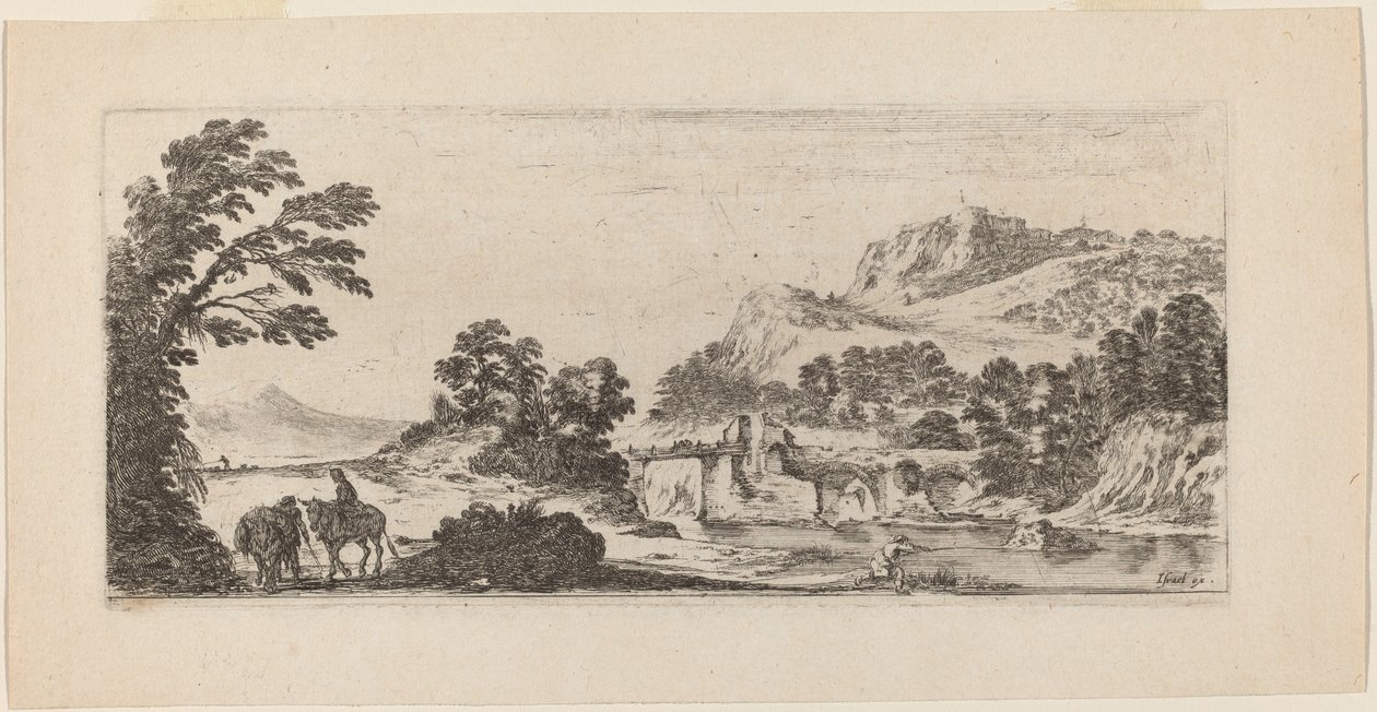 Landscape with Bridge by Stefano della Bella