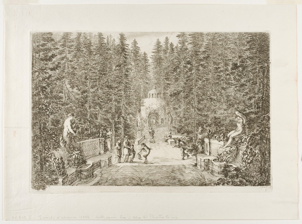The Water Jets Emerging from the Ground, from Views of the Villa of Pratolino by Stefano della Bella