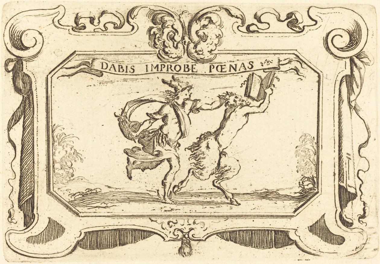 Mercury Chasing a Satyr Holding a Book by Stefano della Bella