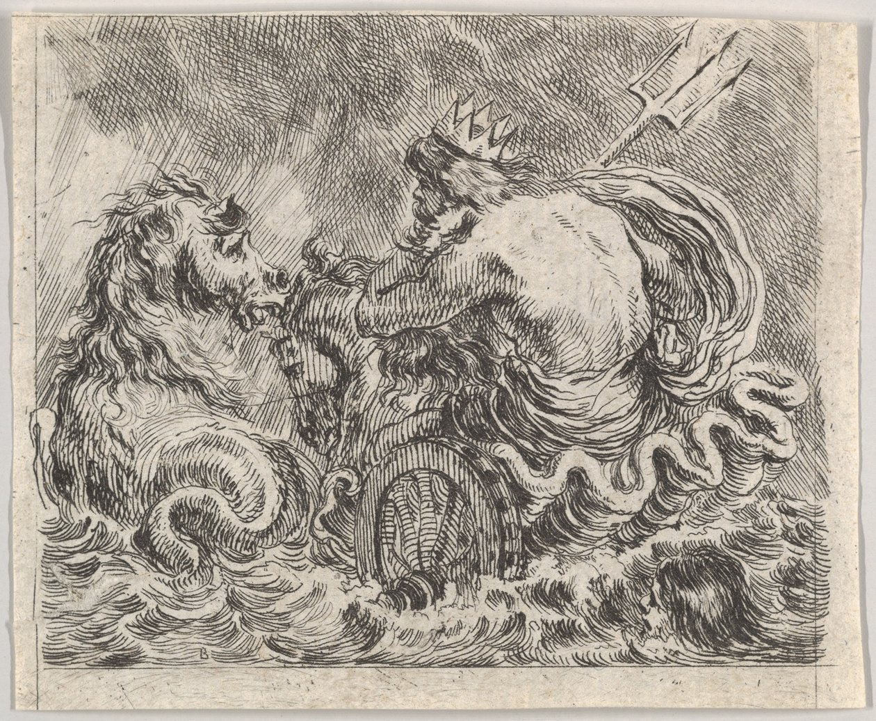 Neptune, from Game of Mythology (Jeu de la Mythologie) by Stefano della Bella