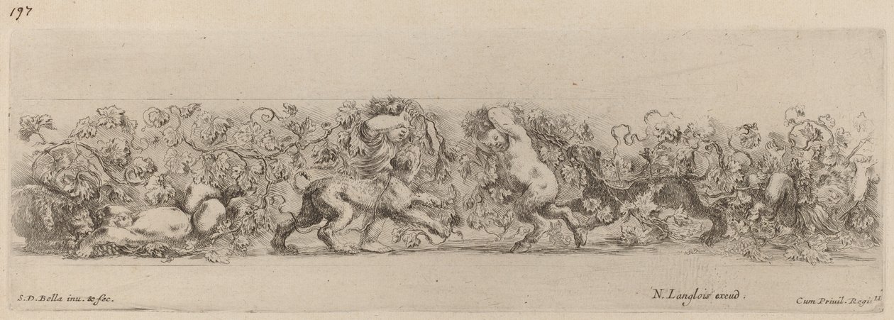 Ornamental Frieze with Grape Vine by Stefano della Bella