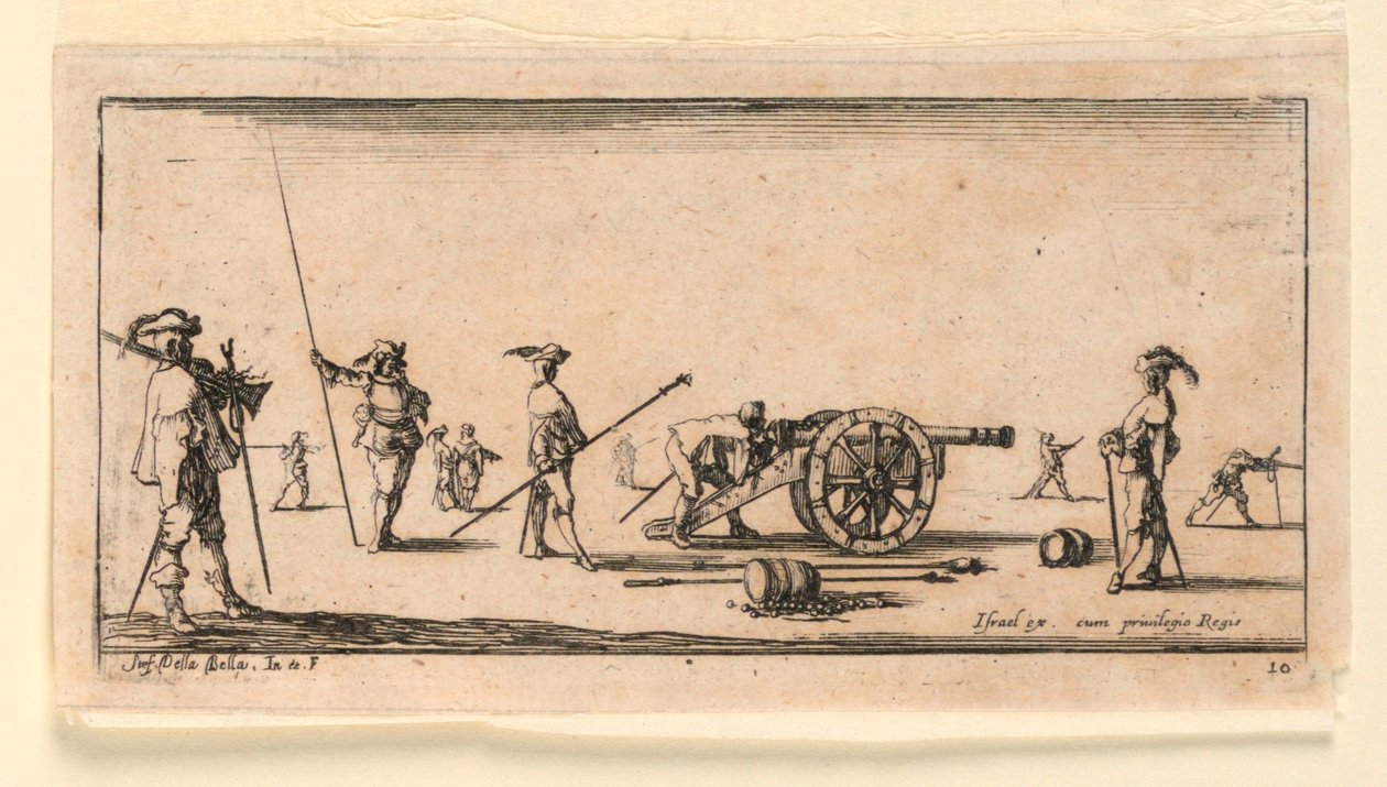 Plate 10, from "Designs of Some Troop Movements, Cannons, and Attacks on Cities" by Stefano della Bella