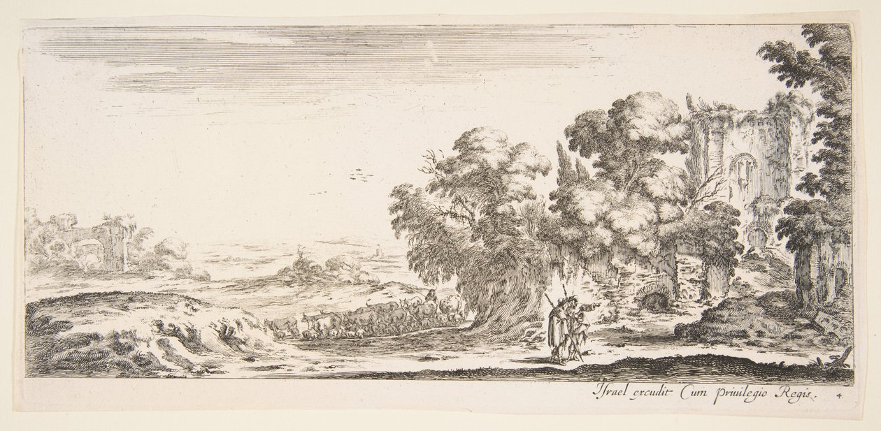 Two Pilgrims Observing Ruins, ca. 1641 by Stefano della Bella