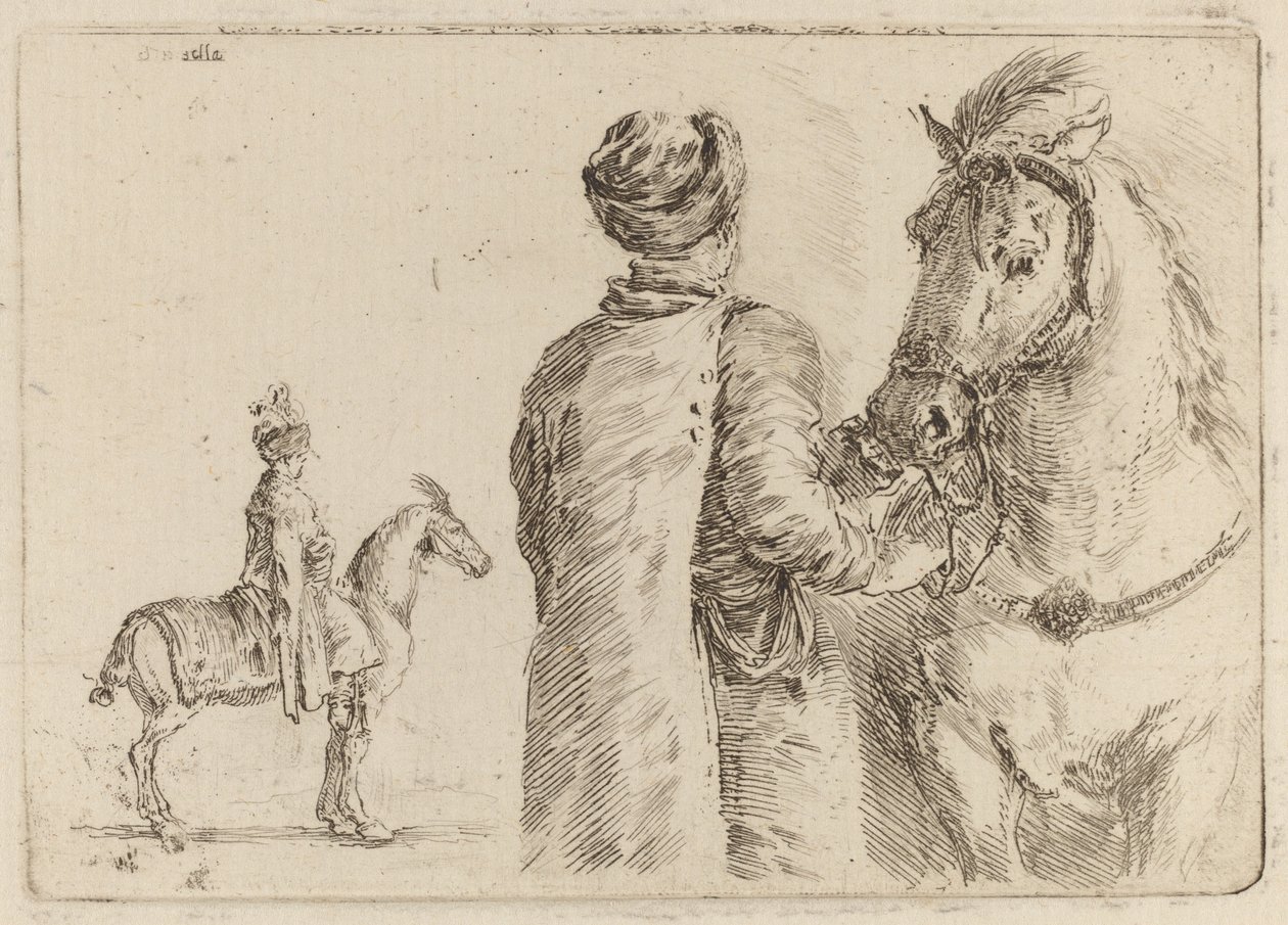 Polish Attendant Holding the Bridle of a Horse by Stefano della Bella