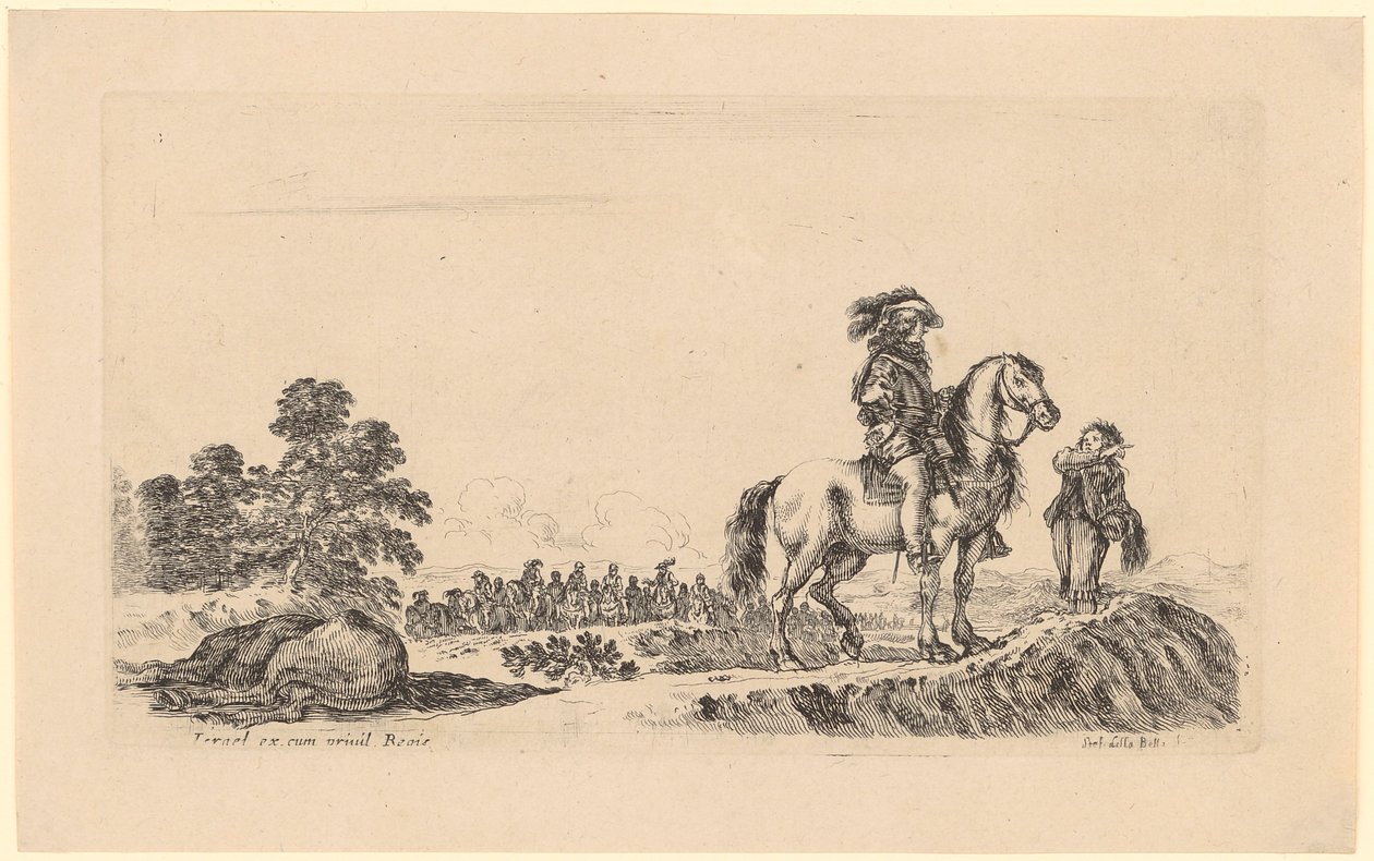 Rider Asking for Directions, Behind Him a Large Group of Riders by Stefano della Bella