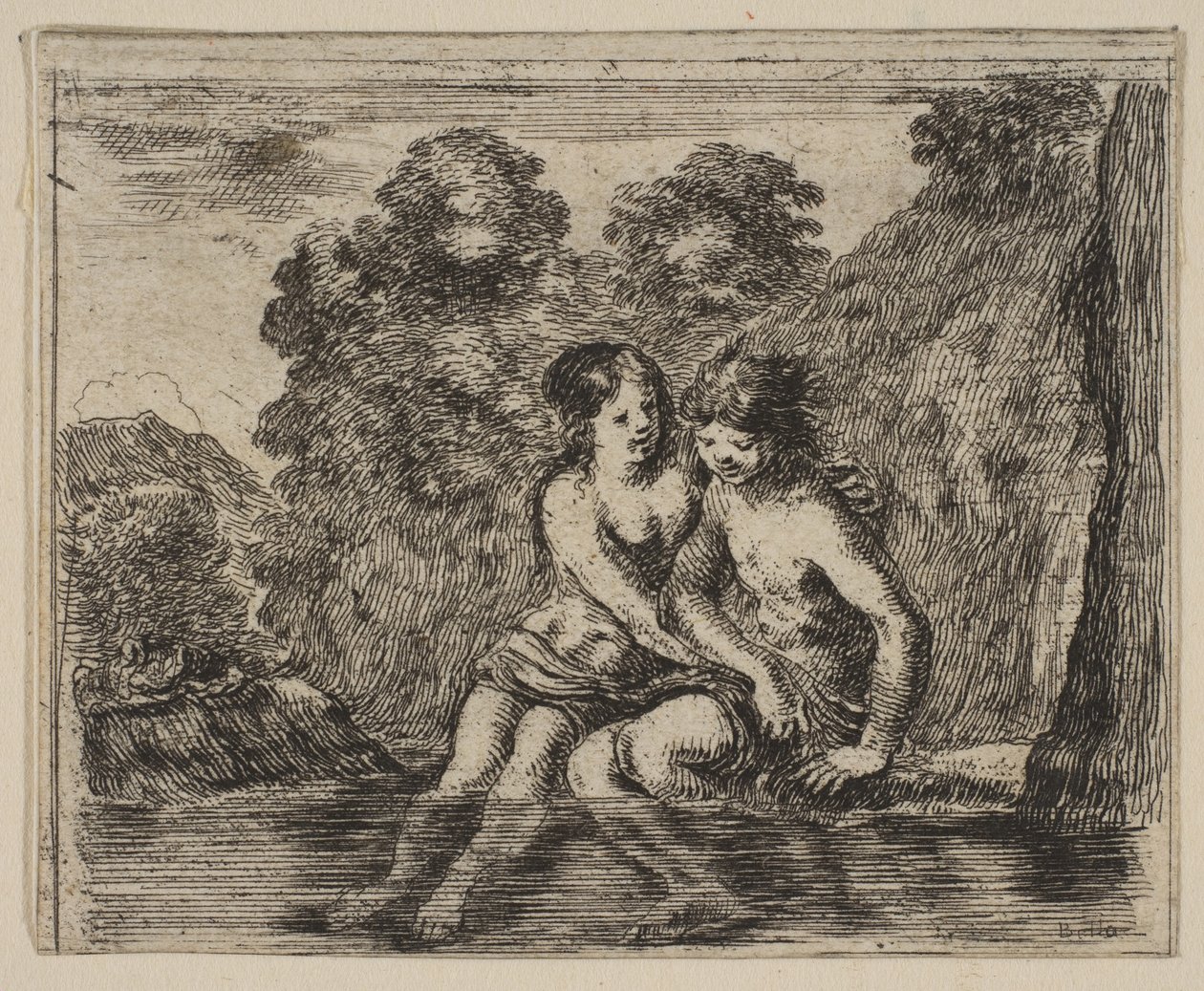 Salmacis and Hermaphrodite, from Game of Mythology, 1644 by Stefano della Bella