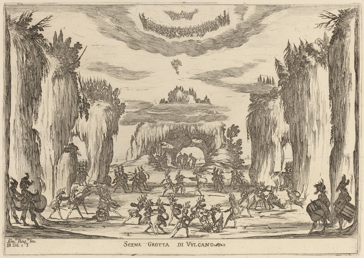 Scene in the Grotto of Vulcan by Stefano della Bella