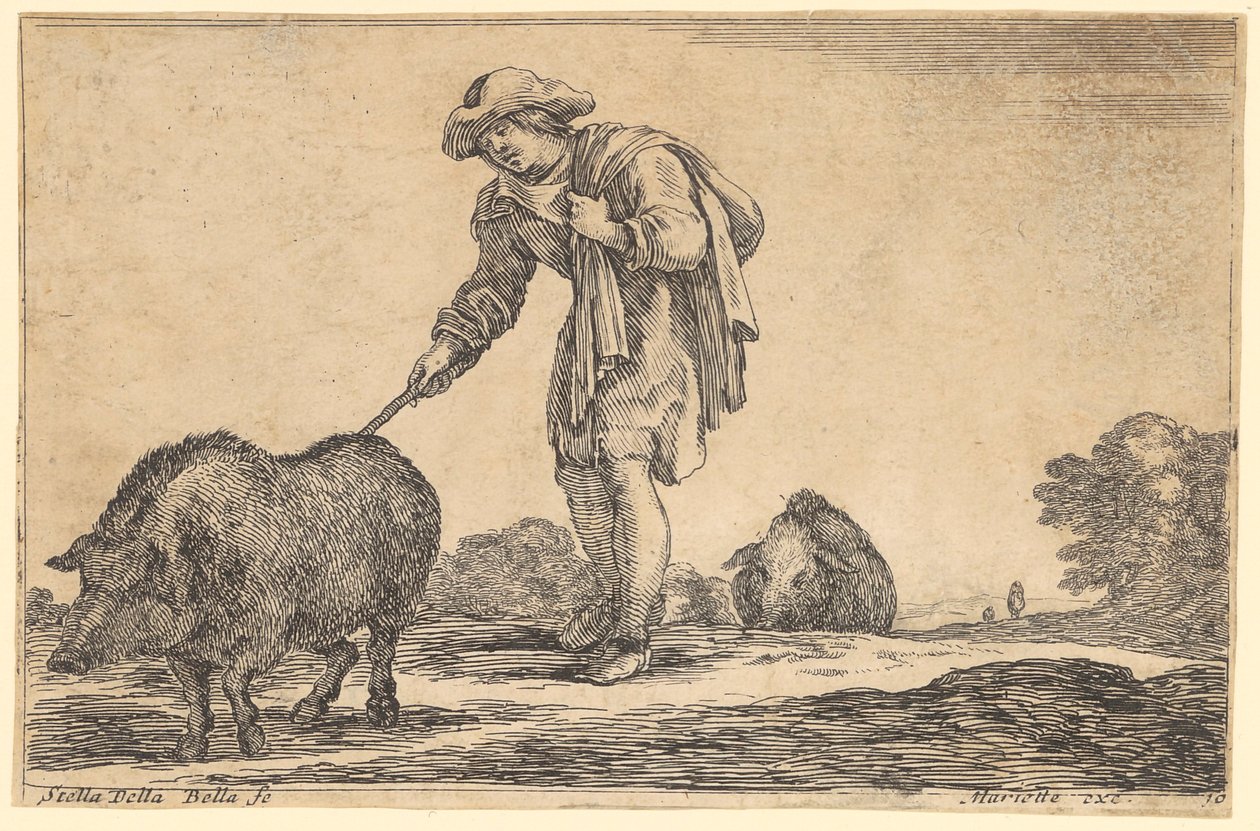 Swineherd by Stefano della Bella