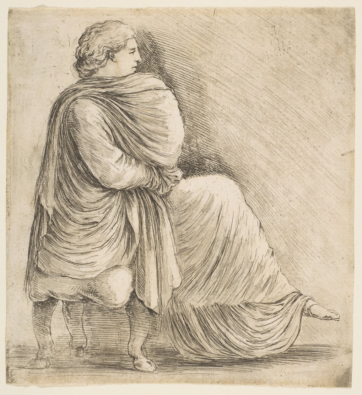 Seated Woman in Profile after Antique Bas Relief by Stefano della Bella