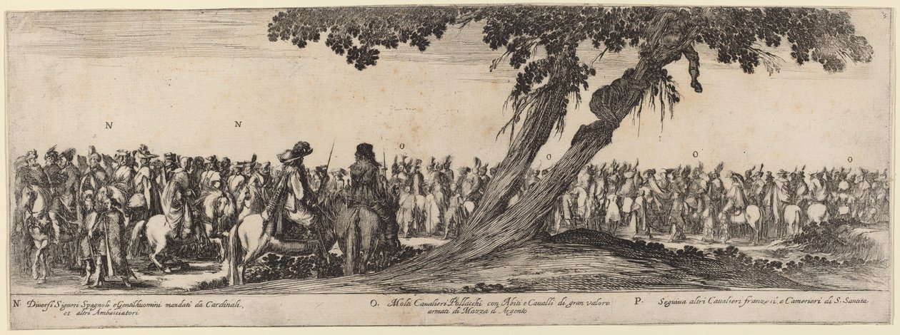 Spanish Gentlemen, Polish and French Horsemen by Stefano della Bella