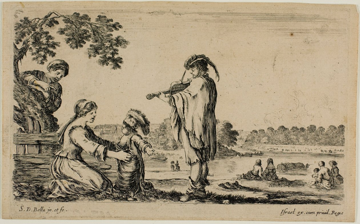 Standing Violinist, from Diverse Figures from the Countryside by Stefano della Bella