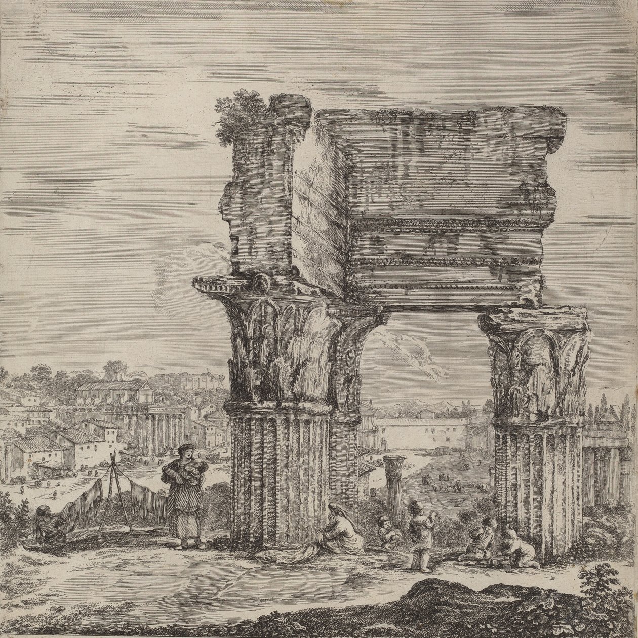 Temple of Concord and Roman Forum by Stefano della Bella