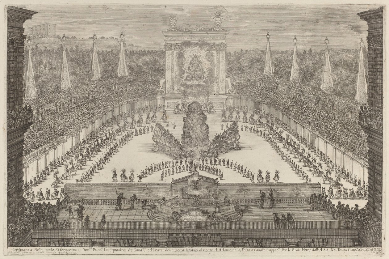 The Prince of Tuscany, His Horse Troops and Carriages around Mount Atlas, 1661 by Stefano della Bella