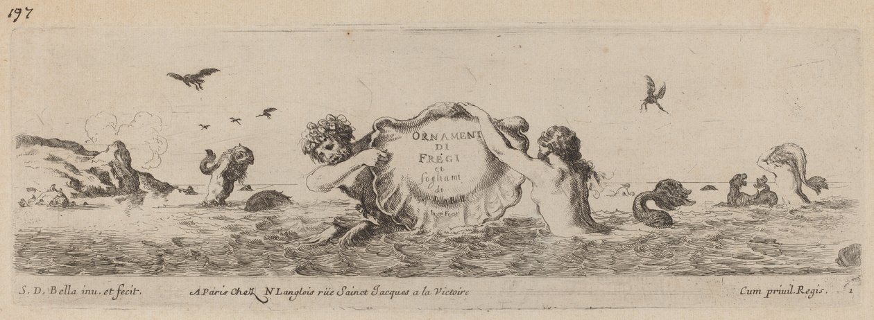 Title Page for "Ornamenti di fregi e fogliani" by Stefano della Bella