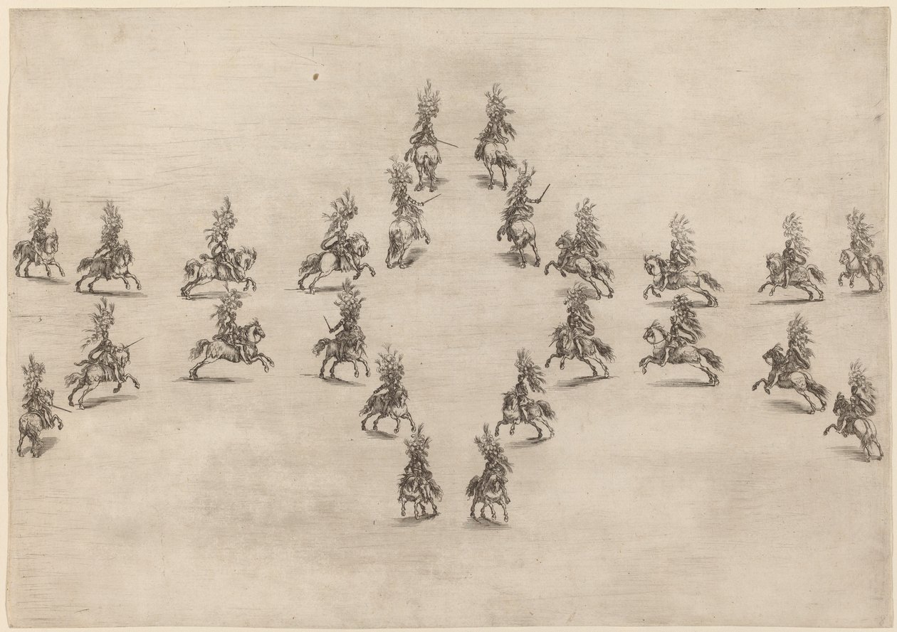 Twenty-Four Cavaliers in an Oval, 1652 by Stefano della Bella